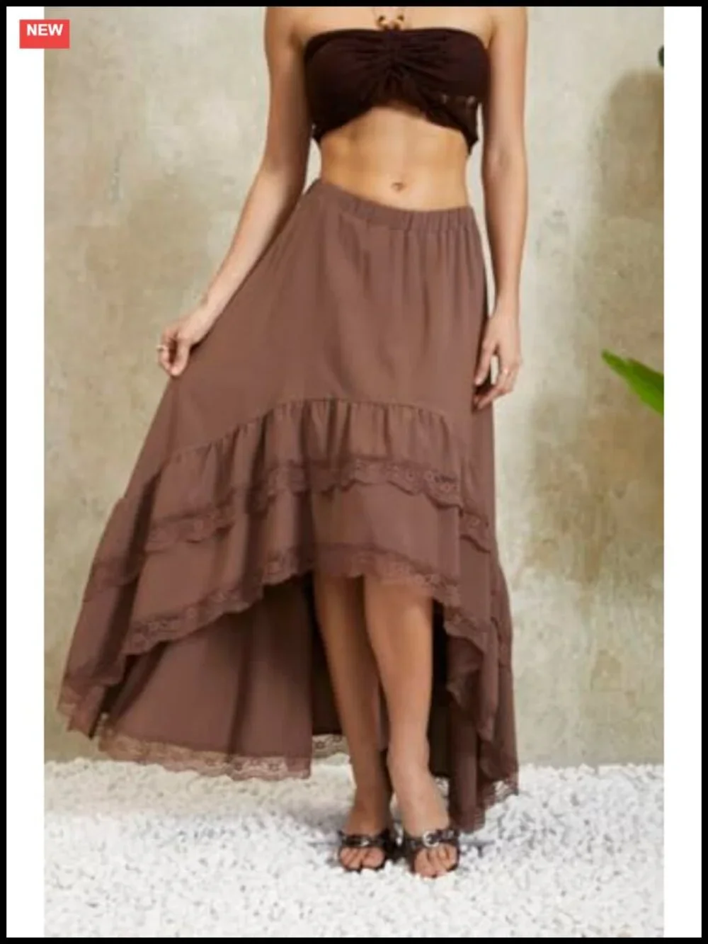 Women's Western Cowgirl Boho Lace Skirt Flowy Country Concert Outfit